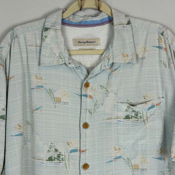 Vintage Tommy Bahama Silk Aloha Camp Shirt XXL - Picture 2 of 8